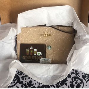 Coach wristlet & Starbucks gift card💕